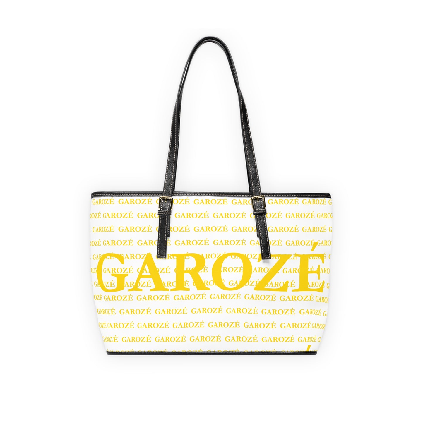 GAROZÉ Monogram Tote — Black Ǵ on Gold Pattern