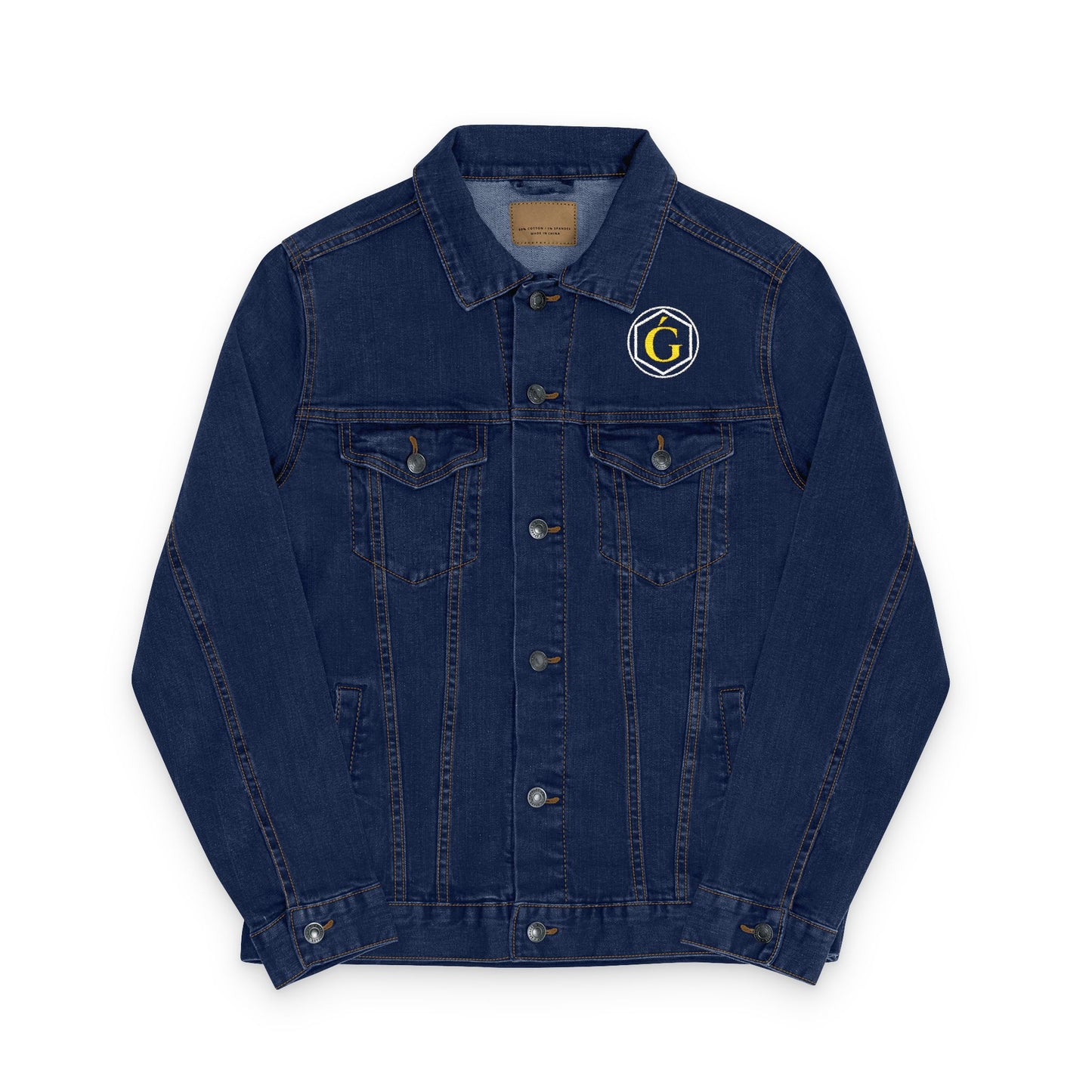 GAROZÉ Embroidered Denim Jacket — Limited Edition | White & Gold Detail