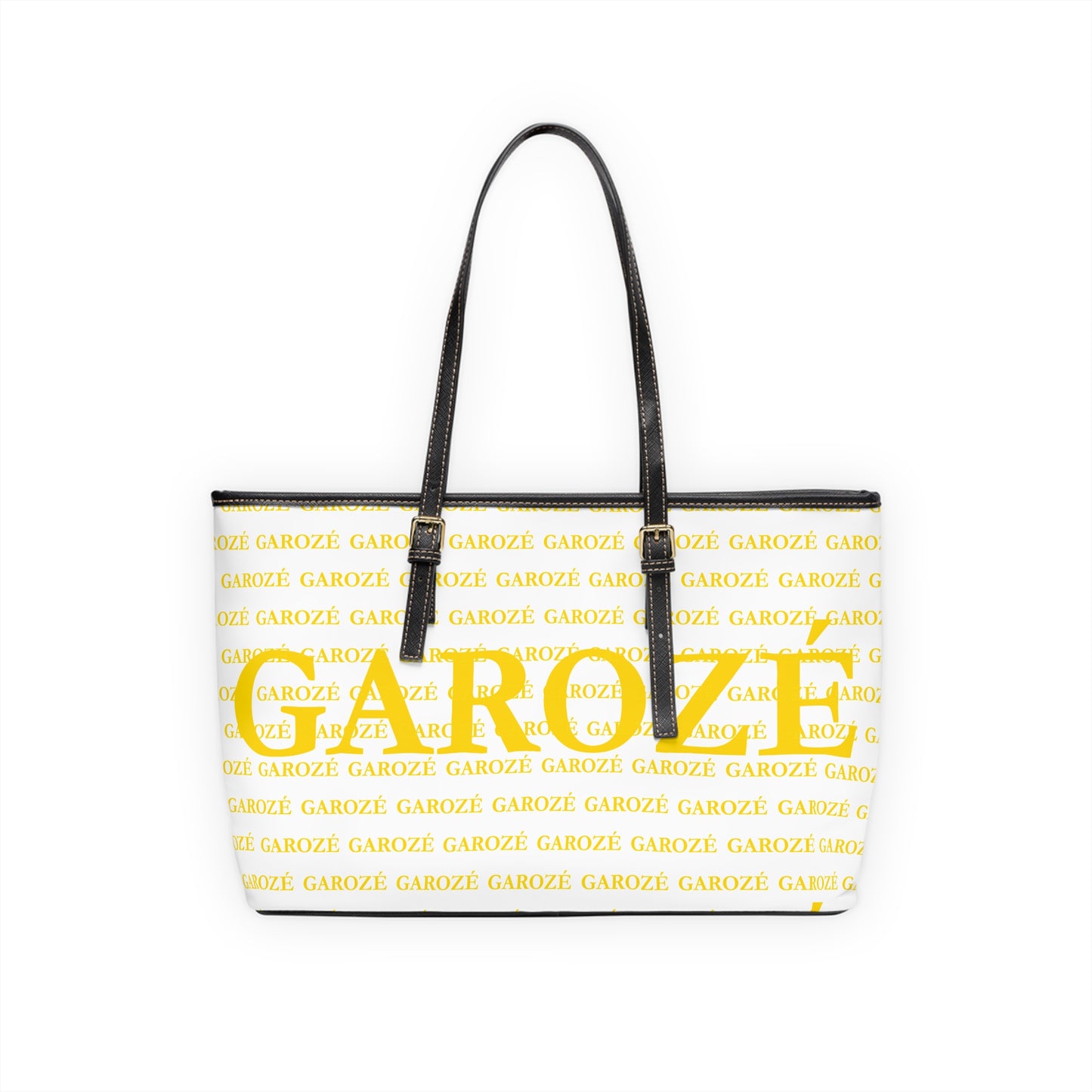 GAROZÉ Monogram Tote — Black Ǵ on Gold Pattern
