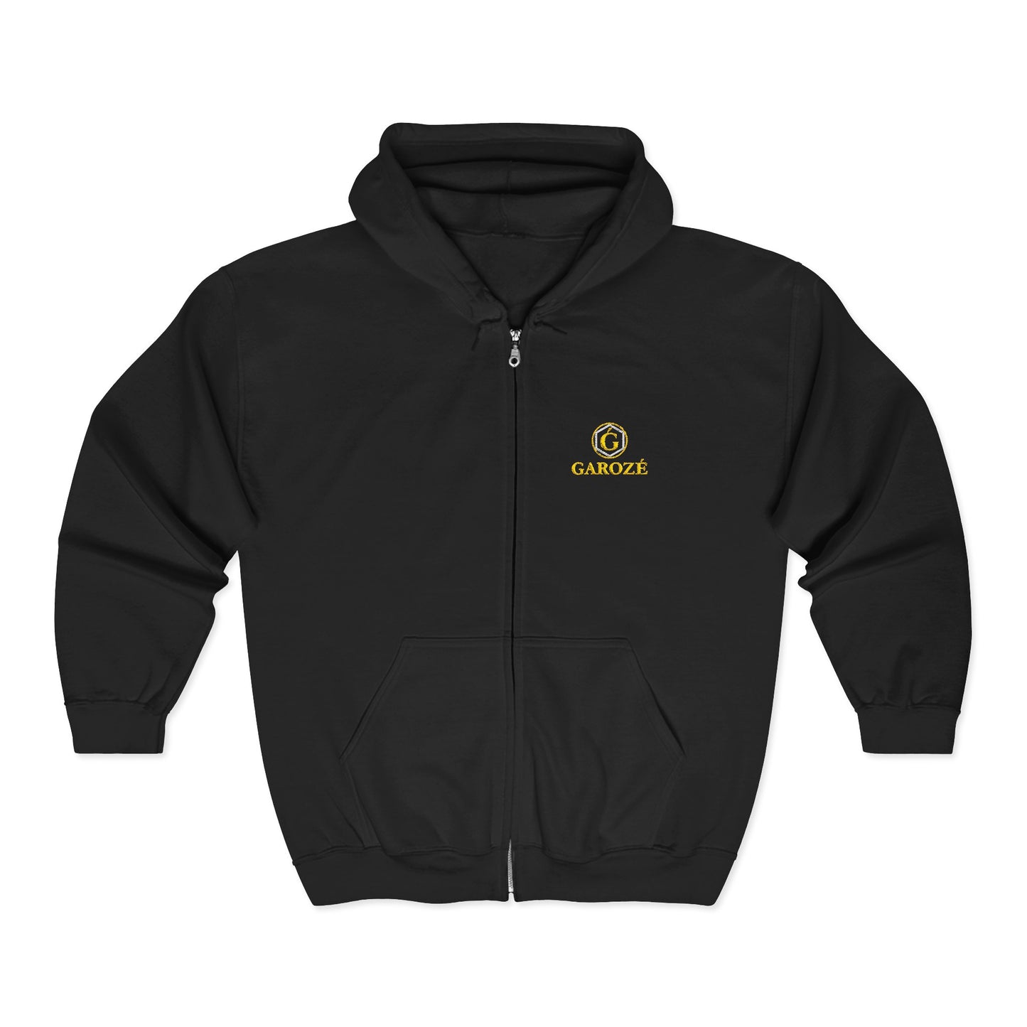 GAROZÉ & Logo Signature Zip Hoodie Embroidered Tee — Noche | GAROZÉ