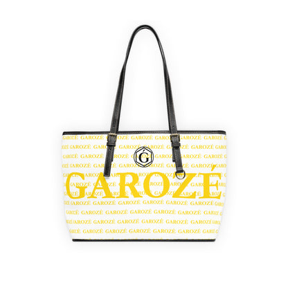 GAROZÉ Monogram Tote — Black Ǵ on Gold Pattern
