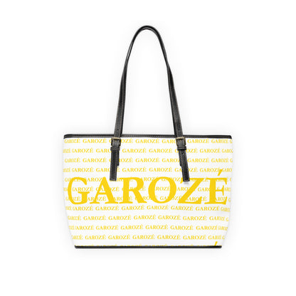 GAROZÉ Monogram Tote — Black Ǵ on Gold Pattern
