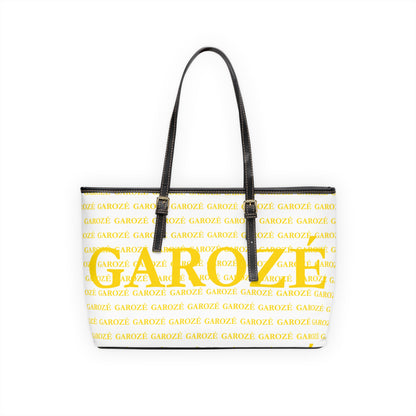 GAROZÉ Monogram Tote — Black Ǵ on Gold Pattern