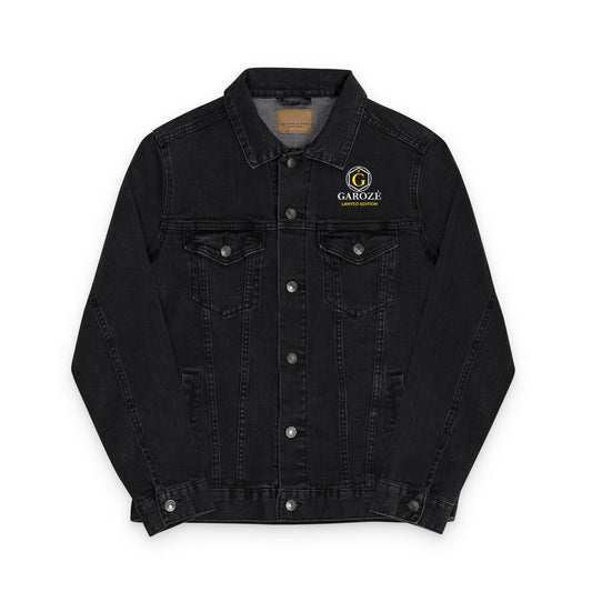 GAROZÉ Embroidered Denim Jacket — Limited Edition | White & Gold Detail