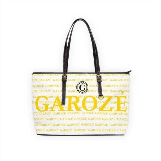 GAROZÉ Monogram Tote — Black Ǵ on Gold Pattern